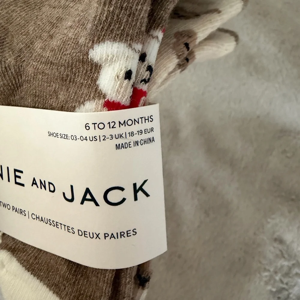 🆕Janie and Jack Brown and Cream Socks nwt